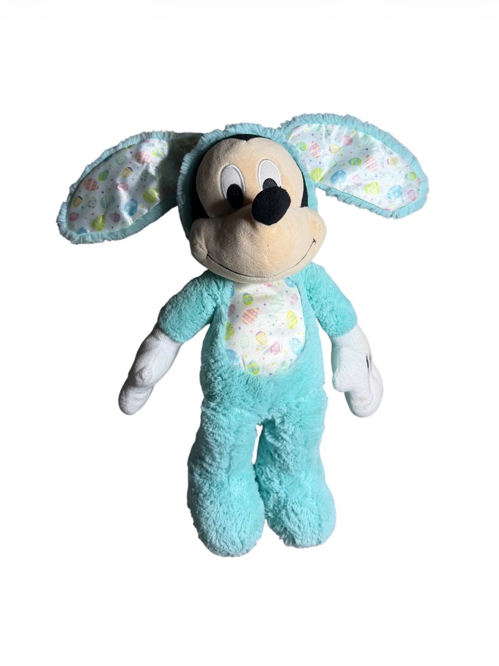 Disney Mickey Mouse 16” Teal Blue Plush Easter Egg Bunny